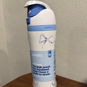 NWT Owala "Tied And True" Blue Bows 24oz Freesip Limited Edition